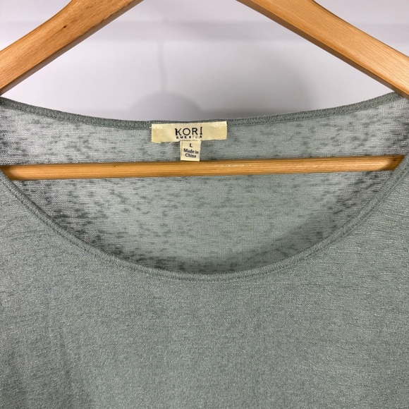 Kori America Green Lace Trim Tunic Size Large - Picture 3 of 7